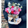 Mini eikalipta un rožu bloom box Ziedu kastītes