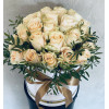 Цветочная Коробка - Кремовые Розы Цветочные коробки