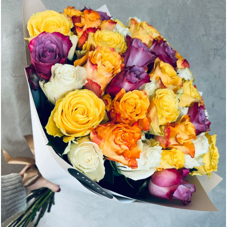 Rose bouquet - Different colors 60cm Roses