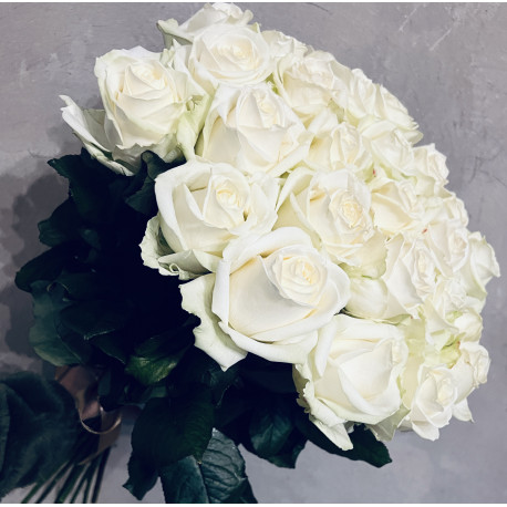 Букет из 21 розы - Белый Розы