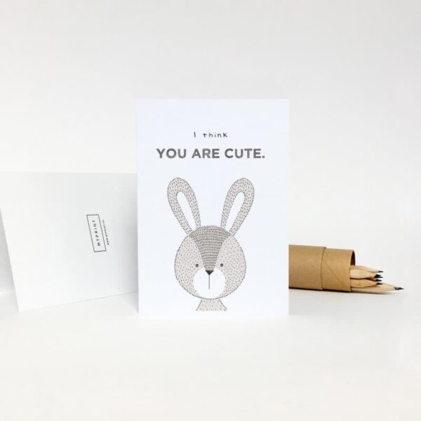 Apsveikuma kartīte - I THINK YOU ARE CUTE