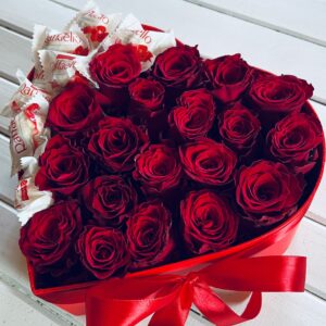 Flower box - Roses and sweets