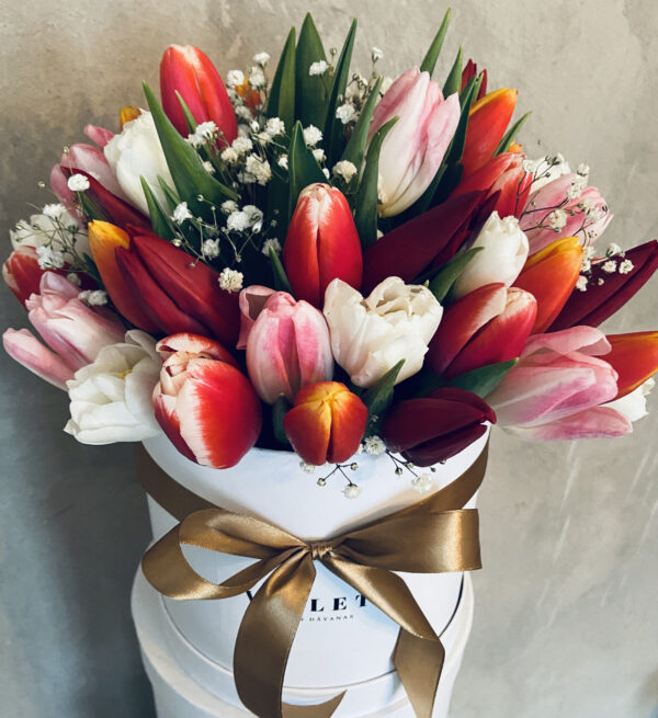 Flower Box ar tulpēm