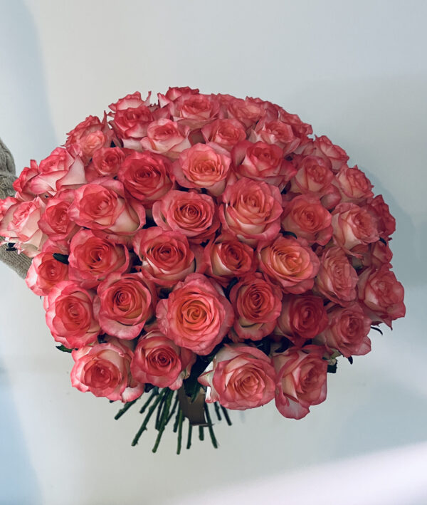 Rožu pušķis - Maigi rozā 60cm Rozes